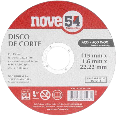 Disco corte 115x1,6x22,2 NOVE54