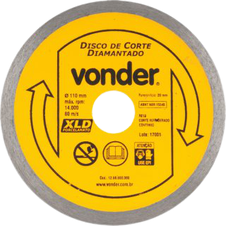 Disco diamantado 110mm XLD porcelanato VONDER