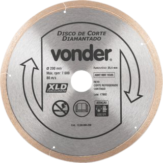 Disco diamantado 200mm porcelanato VONDER 