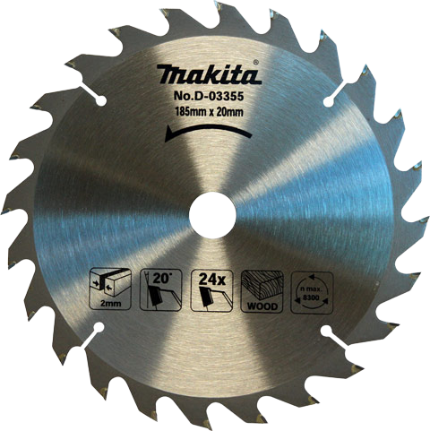Disco de serra circular vídea 185x20x24D D-03355 MAKITA