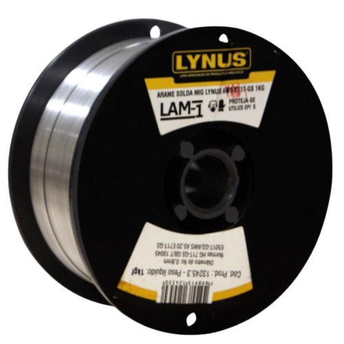Arame MIG 0,8mm carretel 1Kg sem gás LYNUS