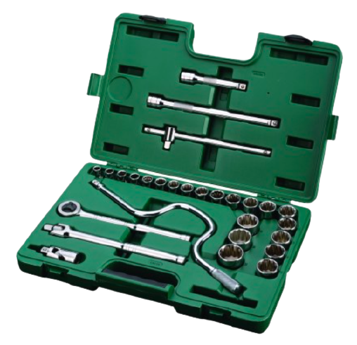 Jogo de Soquete estriado 28pçs enc. 1/2" ST09090SJ SATA