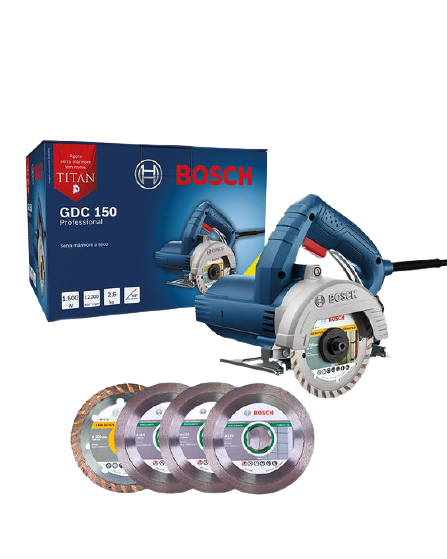 Serra mármore 1500W GDC150 + 4 discos 110v/220v Bosch