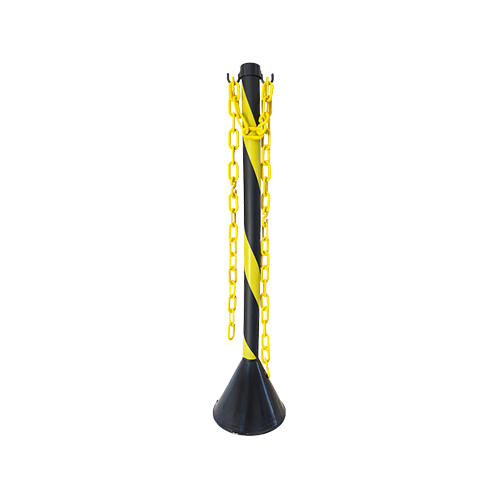 Pedestal zebrado 90cm amarelo/preto PLASTCOR