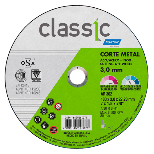 Disco corte (7 x 1/8 x 7/8") AR302 Classic NORTON
